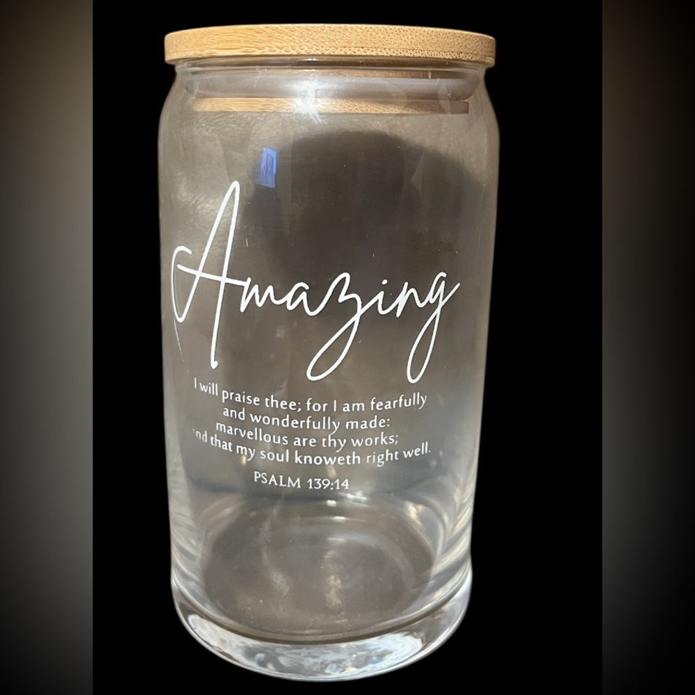 Bible Verse Glass drinking jars (Qty 1) - Picture 4 of 8